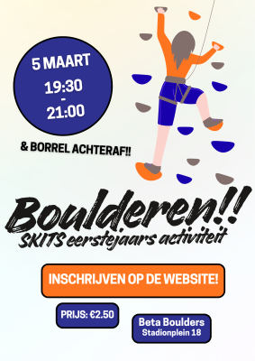 Boulderen - Eerstejaarsactiviteit